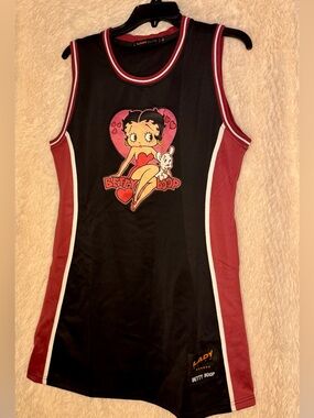 🔥 Headgear Classics “Lady Elite” Betty Boop Jersey Dress NWT Statement Y2K Dress